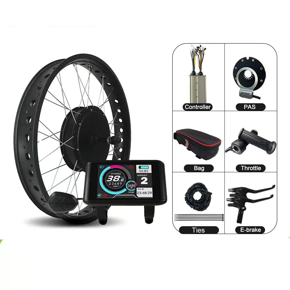 Stock Mtx 27.5"29" 52v/60/72v 3000w 60a Sine Wave Controller Sw900 Color Electric Bicycle Bike Ebike Hub Motor Conversion Kit