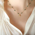 Hot Sale Luxury Exquisite Crystal Bead Chain Scallop Pendant Gold Chain Necklace Stainless Steel Jewelry Necklace