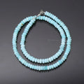 Personality Blue Peruvian Opal Beads Necklace Elegant Custom Smooth Gemstone Beaded Necklace for Women Girls Jewelry Gifts