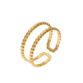BM Hypoallergenic Jewelry Women Gold Stainless Steel Double Layer Rings