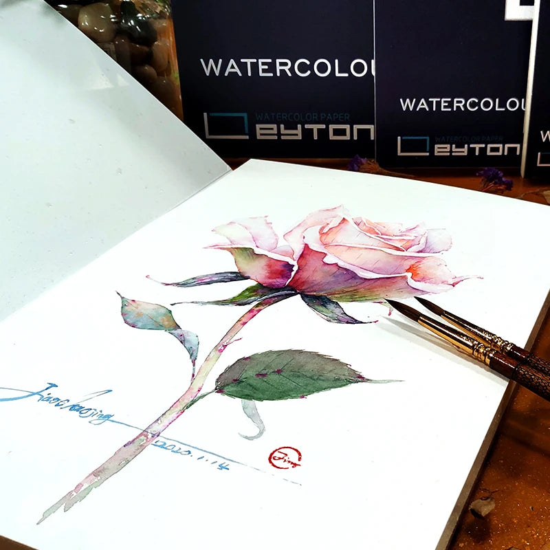 LD3696 Wholesale 100% Cotton Four-sides Sealant 41*31cm 350gsm 20 Sheets Portable Travel Painting Notebook Rough Watercolor Book