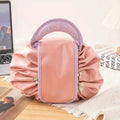 Large-Capacity Storage Waterproof Travel Drawstring Bag Women PU Leather Cosmetic Bags Custom Drawstring Makeup Bags Custom Logo