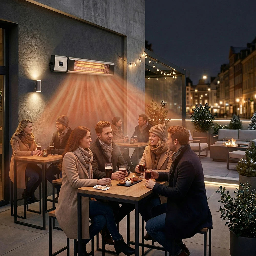 Well Priced Wall Mount 1800W Ip65 Cafe Bar Electric Carbon Fiber Patio Heater