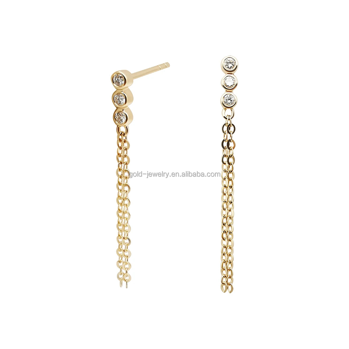 Pure Gold Earring AU750 18K Diamond Studs Earring Fine Jewelry Solid Yellow Gold Earrings Popular Design