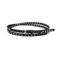 Women's Classic Punk Cowboy Belt New Western Style Double Loop Pin Buckle PU Thin Waist 3.4cm 125cm Alloy Buckle Embossed Logo