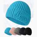 New Style Embossed Autumn Winter Knitted Hat Thick Core YarnCold Hat Warm Knit Cuff Beanie Hat for Men Women
