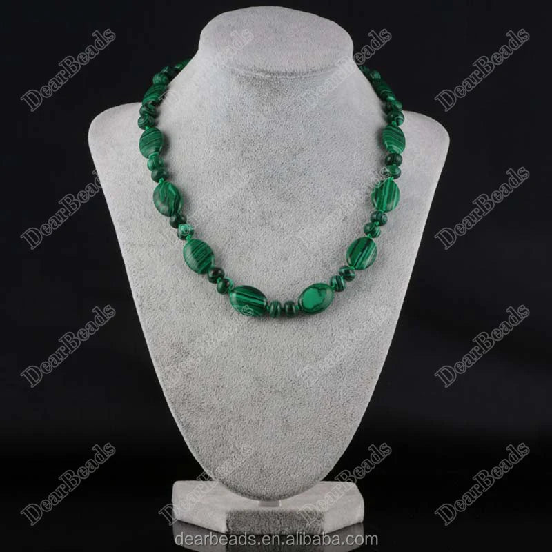 Great Varieties Wholesale Flat Oval Necklaces Jewelry Gemstone With Alloy Findings Rondelle Spacer