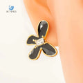 SUMMLY Trend Wholesale Flower Pattern Hypoallergenic 18K Gold Plated Stainless Steel Stud Earrings Fashion Jewelry
