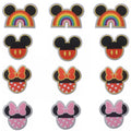 Iron on Embroidered Cute Mouse Ear Shape Rainbow Patches for Kid Clothes Bag Decoration