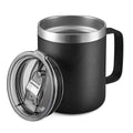 12oz Office Coffee Mug with Handle 304 Stainless Steel Double Wall Vacuum Cup Colorful Thermos Mug with Lid