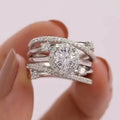 Silver Plated Dropshipping Fine Jewelry CZ Stone Fashionable Multi Ring Winding Zircon Ring