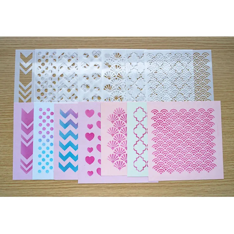 Kids Diy Education Custom Eco-Friendly Laser Cut 3D Visual Plastic Painting Mandala Stencil Sets With Glitter Paper