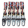 Custom Logo Japan Cartoon Anime Sublimation Printed Short Polyester Wrist Lanyard Keychain With Eagle Hook