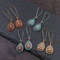 Unique Boho Style Colorful Ethnic Water Drop Shaped Pendant Bohemia Women Earrings for Ladies