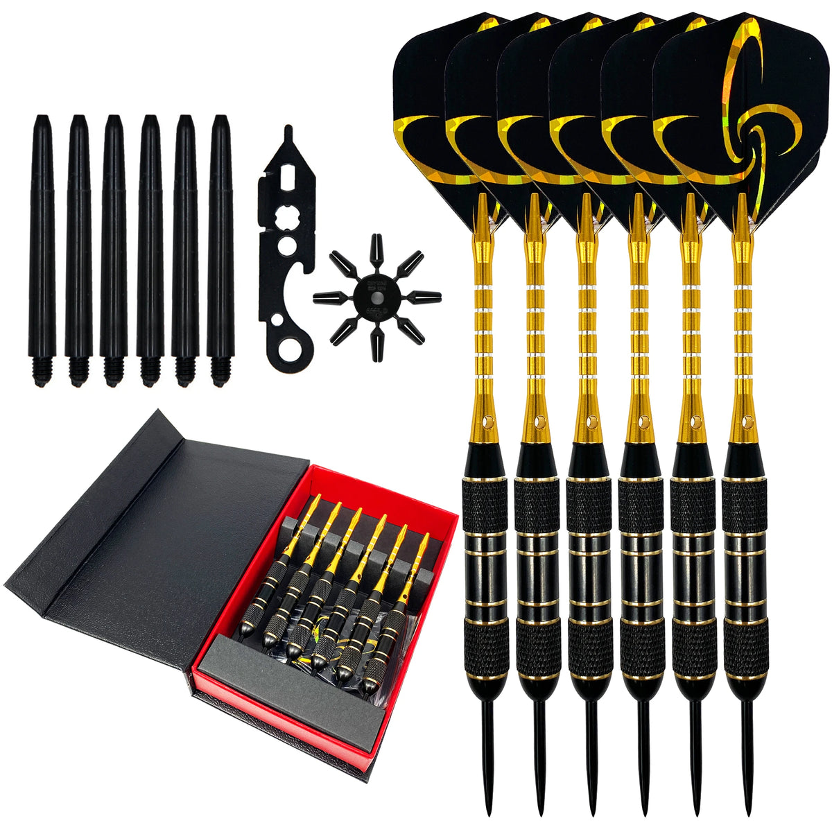 Penpen Custom Black Copper Dart Flights Dart Set Model 35460 with Indoor Sport Gift Box Packaging