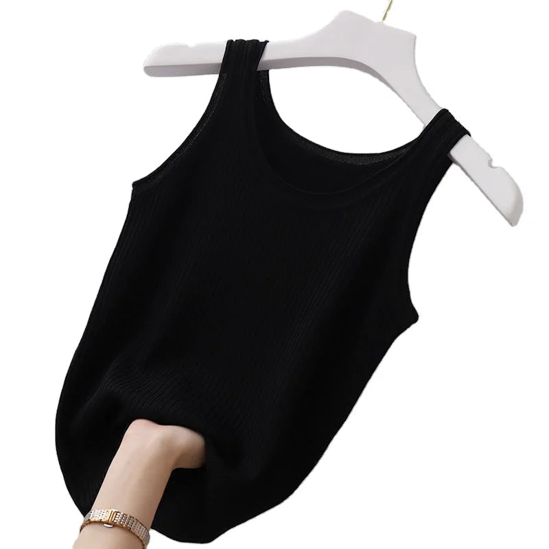 Hot Sales for Ladies High Quality Slim-Fit Candy Color Tank Top Breathable Cotton Polyester Vest Shirt Quick Dry for Women