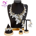 MEIZI Hyperbole Luxury Elegant Bridal Necklace Set for Women Cubic Zirconia Wedding Jewelry Sets for Engagement Party Gifts