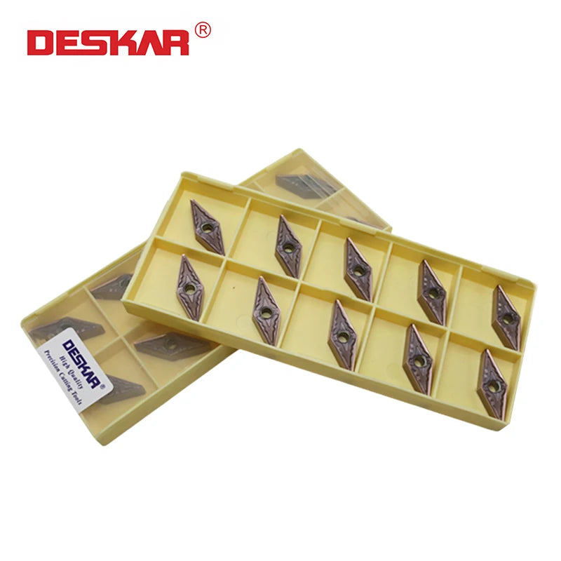 DESKAR CNC Lathe Carbide Inserts Turning Tools Machining Cut Sharp Blade Universal Blade VNMG160404 160408-HS LF6018