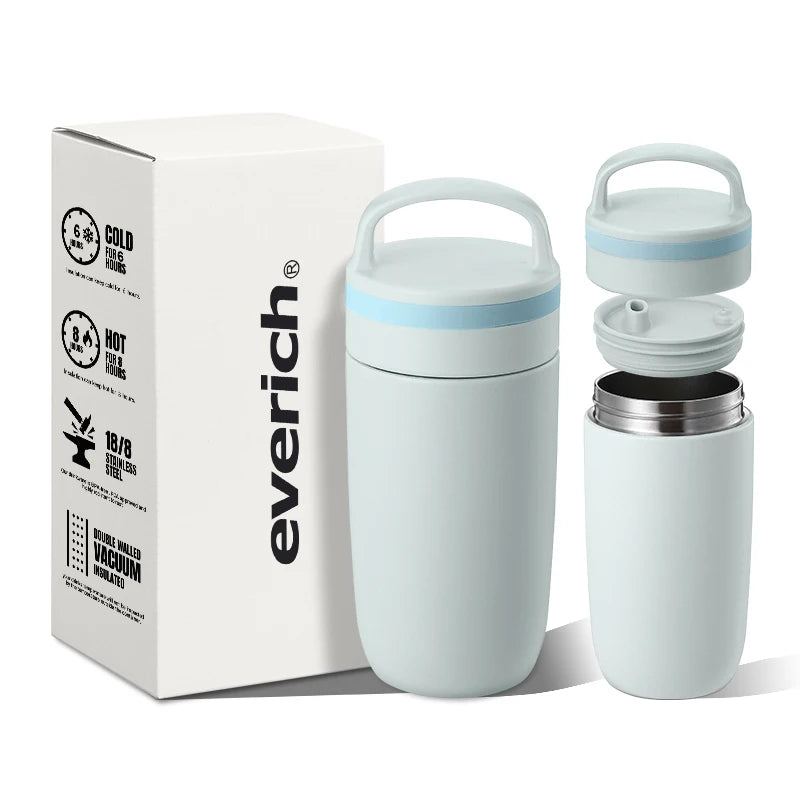 Everich Customized 12oz/350ml Tapered Double Wall Stainless Steel Vacuum Cup Thermal Travel Coffee Mug Insulated Coffee Tumbler