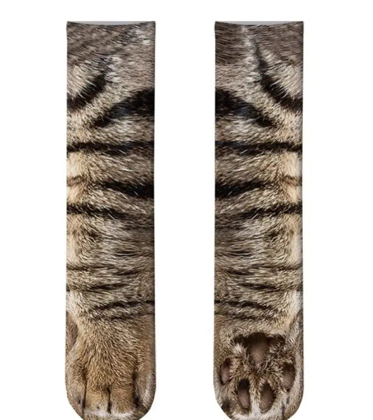 Wholesale Custom Print Sublimation Cat Foot Stockings 3D Thermal Transfer Printed Socks