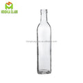 Cheap 250ml 25cl Clear Square Marasca  Flint Glass Olive Oil Bottle Liquid Container Glass Bottle With Black Plastic Pouring Cap