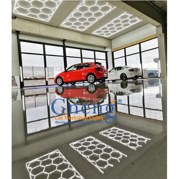 Best Selling Hex LED Lights 2433mm*4840mm LED Hexagon Lights Hexagon LED Kit Car Workshop Car Wash Led Light