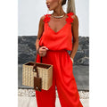 New Halter Sleeveless Pocket Jumpsuit Casual Loose Women Jumpsuit Solid Color Floral Jumpsuit