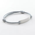 Custom Personalized Engraved Statement logo Words Gold bar Plated Braided Gray String Slider Rope Bracelet for Men Women