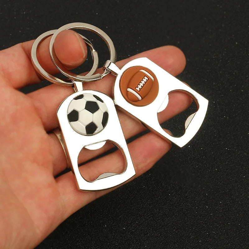 Fashion Football Soccer Basketball Baseball Golf Pendants Key Ring Bottle Opener Key Chain