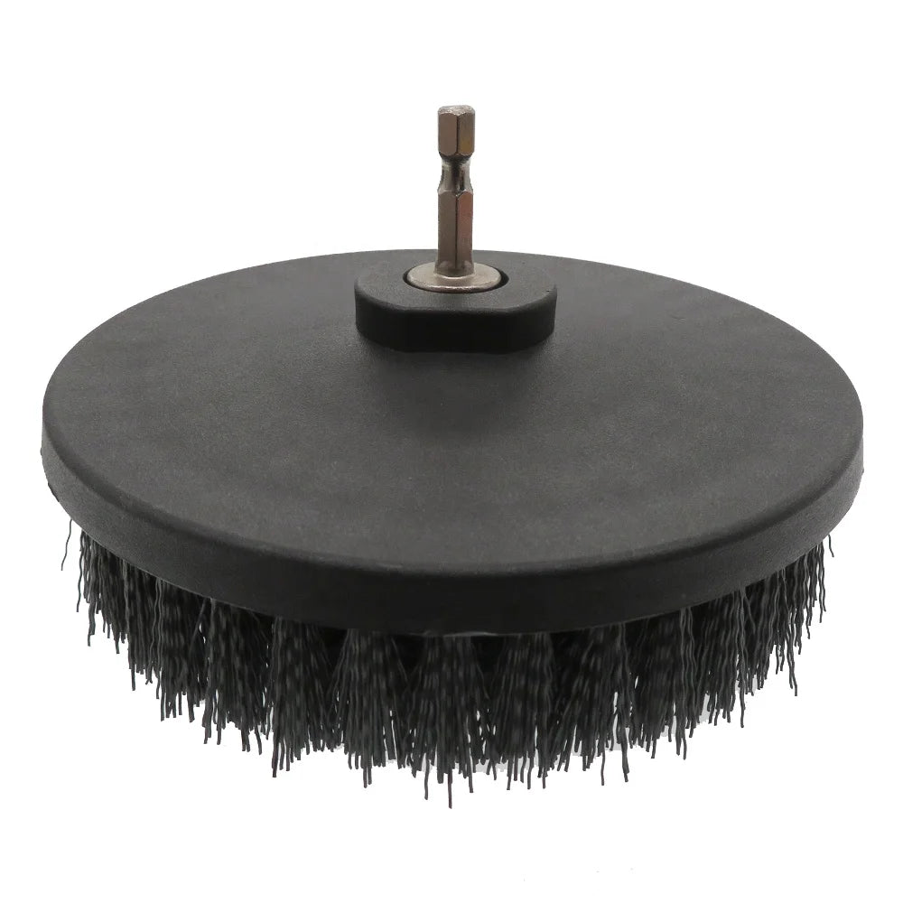 6Inch 150mm Black Handheld Hollow Power Scrub M14 Electric Detailing Brush Head Drill Cleaning Brush for Wooden Furniture Clean