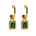 SP Luxury Dainty Waterproof 18K Gold Green Stud Jewellery Zircon Earring Zirconia Jewelry Natural Stud Earrings