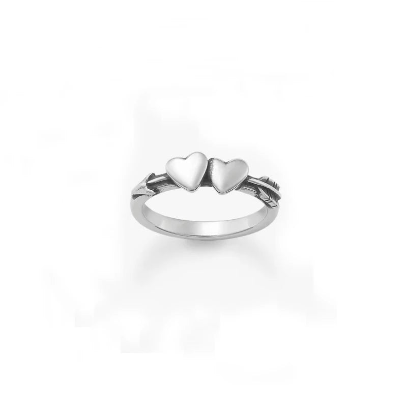 Wholesale 925 Sterling Silver Ring Antique Silver Rings Two of a Kind Ring for Women