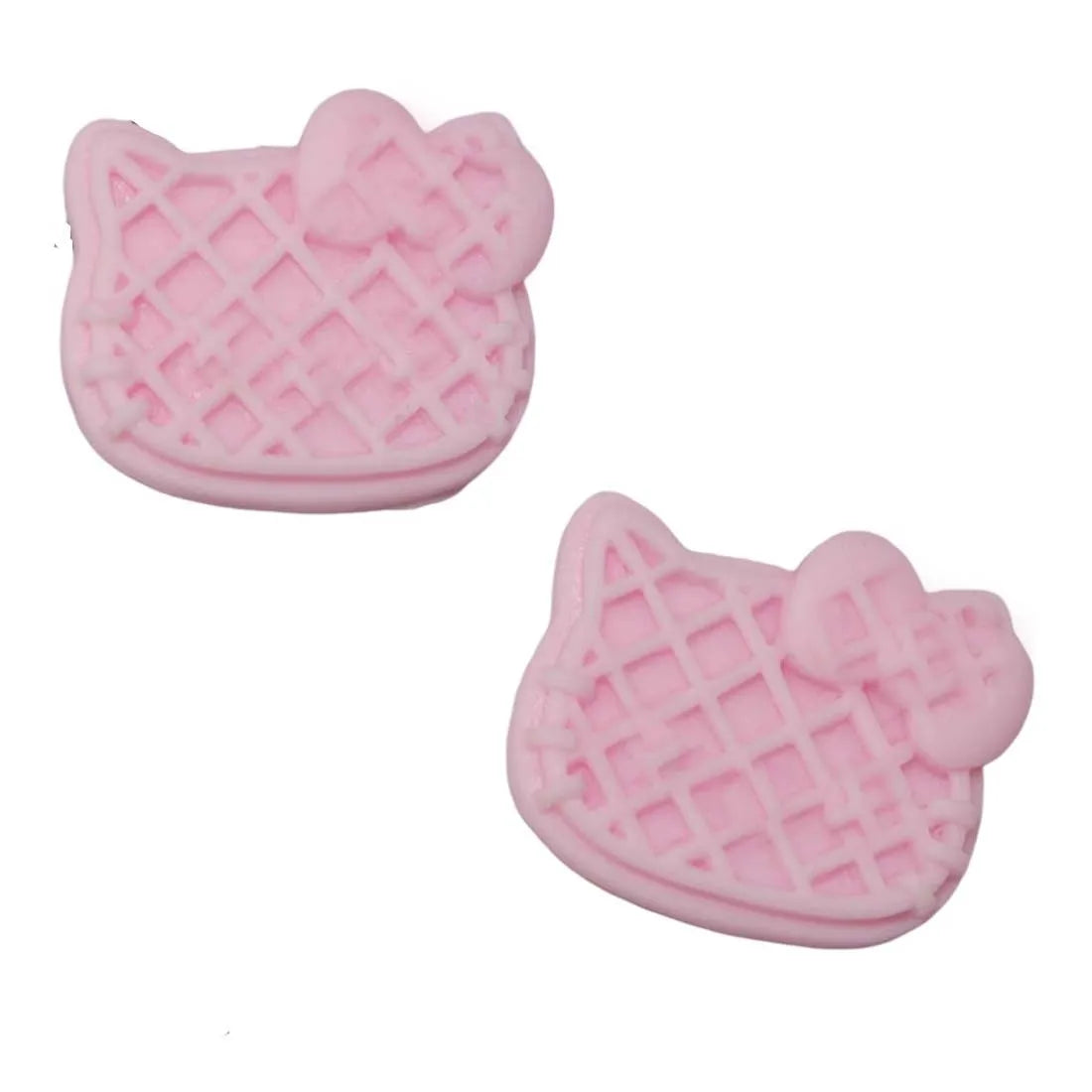 Kawaii 100pcs Two Sizes Cute Cat Head Colorful Cookie Biscuit Bead Waffle Cabochon for DIY Embellishment