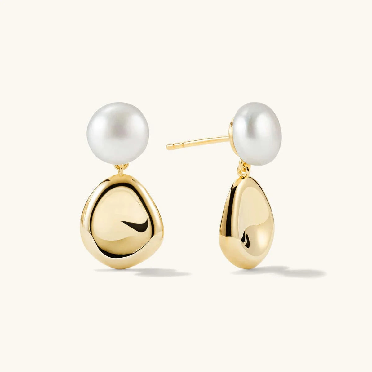 LOZRUNVE Silver 925 Rhodium Classic Trending Minimalist Cultured Pearl Drop Earring