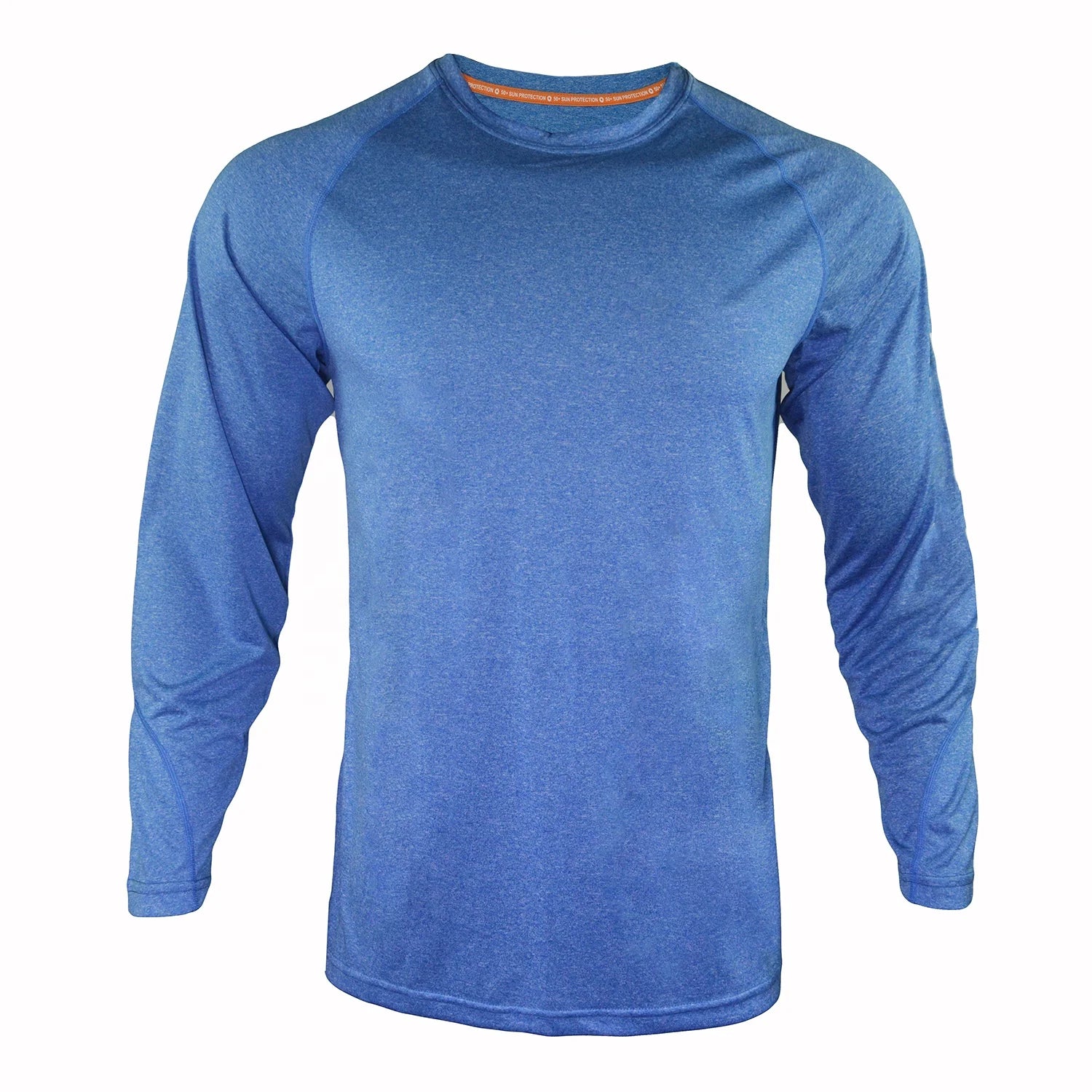 Ready to Ship Men's Upmarket 100% Polyester Breathable Round Neck Fishing Shirt UPF 50+ Quick Dry Plus Size