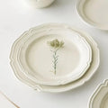 Solhui New Design Hotel Restaurant Ceramics Tableware Pure White Embossed Plates Fine Porcelain Dinner Set Dinnerware Sets