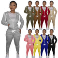 Fall 2 Piece Women Women Sweatsuit Set Tracksuit Zipper Hoodie Long Sleeve Two Piece Pants Set Joggers Suits Set
