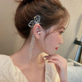 2023 New Trendy Ear Hook Pearl Butterfly Clip Earrings Ear Ring Hooks Long Butterfly Tassel Stud Earrings for Girls
