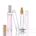 Luxury 10ml Square Clear Glass Perfume Bottles with Pump Sprayer Empty Refillable Fragrance Atomizer Bottle