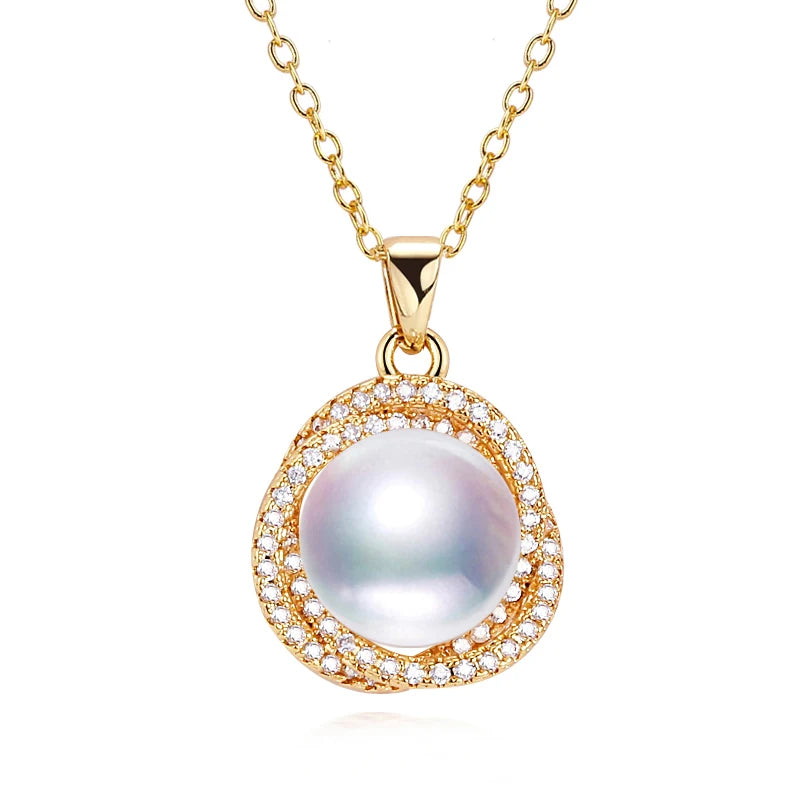 Hot Sale 18K Gold Plated Classic Bird's Nest Pearl Pendant Natural Freshwater Pearl Necklace Jewelry