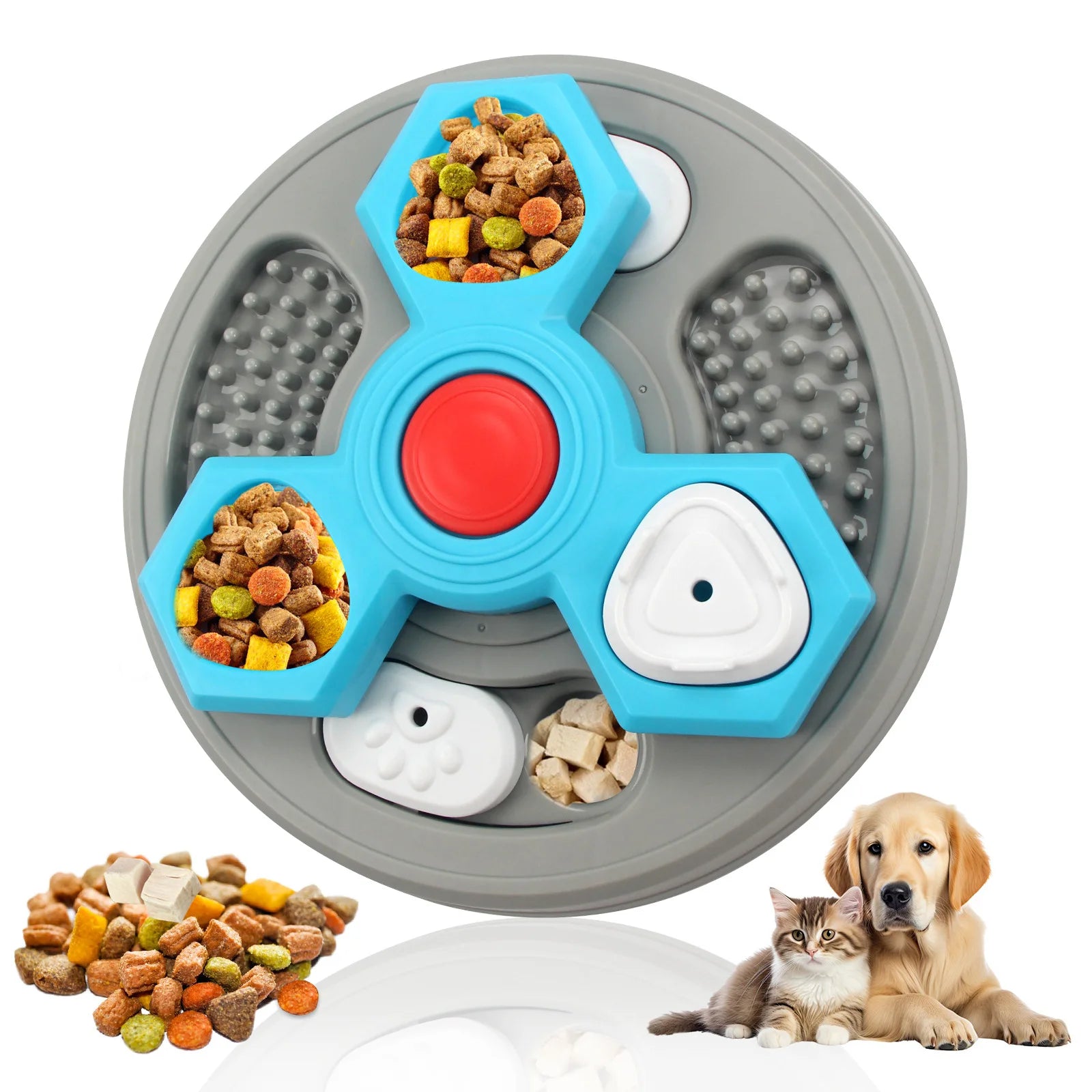 Interactive Slow Food Pet Bowl Durable Latex Dog Puzzle Chew Plate Squeaky Anti-Boredom Artifact Pet Dog Feeder Toy Accessories