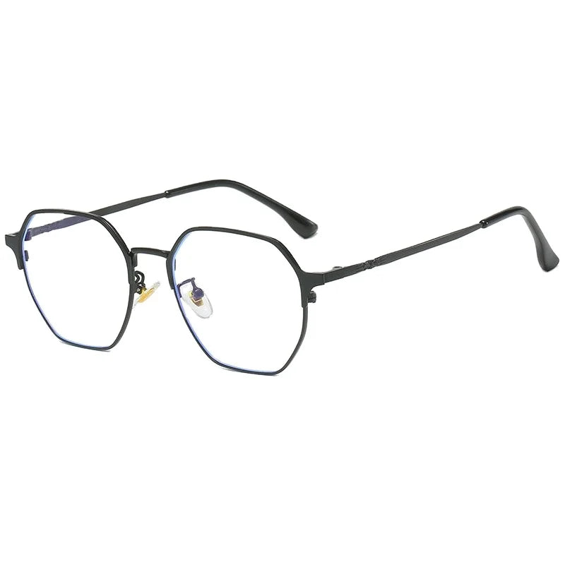 8260 Custom Metal Anti Blue Light Optical Glasses Polygon Eyeglasses Frames for Men and Women