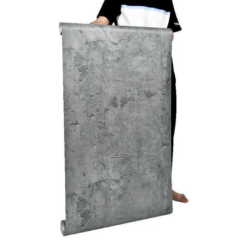 New PVC Fabric Rustic Gray Self-adhesive Waterproof Fireproof Soundproof Hotel Interior Use Wallpaper Engineering Exhibition