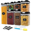 Pantry Organizers 7 Pack Large Airtight Plastic Cereal Container Box Food Storage Containers Sets for SugarFlourDry Food