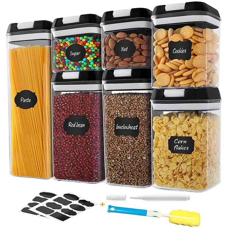 Pantry Organizers 7 Pack Large Airtight Plastic Cereal Container Box Food Storage Containers Sets for SugarFlourDry Food