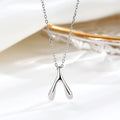 Simple 925 Sterling Silver Y-Shape Pendant Necklace With Link Chain Trendy Women's Wishbone Pendant for Parties Gifts Weddings