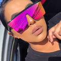 Trendy Cool Big Frame One-piece Sunglasses 2025 New Driving Retro Sunglasses