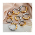 ERESI Waterproof 18K PVD Gold Plated Huggies Hoop Earrings Jewelry Fashion Geometric Stainless Steel Circle Earrings for Women