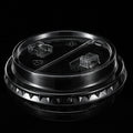 Disposable Smart Lids Eco-Friendly Biodegradable Plastic PET Lid Non-Spill Transparent Straight Drinking Straw Mouth for Cups