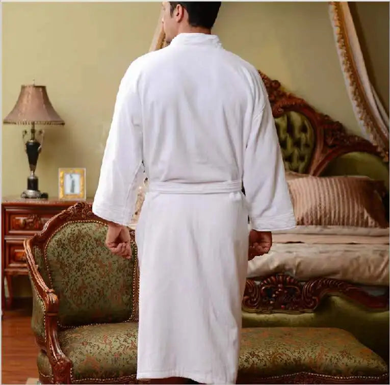100% Cotton Terty Spa Hotel Bathrobe Custom Bath Towel Bathrobe Embroidery Logo Wholesale White 100%  Cotton Bathrobe Adult